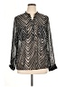 DressBarn 100% Polyester Chevron-herringbone Silver Long Sleeve Blouse Size XL - photo 1