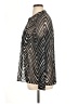DressBarn 100% Polyester Chevron-herringbone Silver Long Sleeve Blouse Size XL - photo 5
