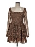 Express 100% Polyester Animal Print Brown Cocktail Dress Size M - photo 1