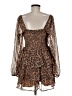 Express 100% Polyester Animal Print Brown Cocktail Dress Size M - photo 2