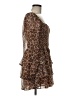 Express 100% Polyester Animal Print Brown Cocktail Dress Size M - photo 4