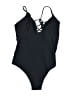 Unbranded Solid Black One Piece Swimsuit Size L - photo 2