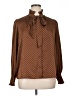 Maison d' Amelie Polka Dots Brown Long Sleeve Blouse Size XL - photo 1