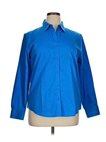 Jones New York Signature 3/4 Sleeve Button-Down Shirt (view 1)