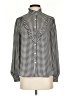 Ann Taylor 100% Polyester Houndstooth Gray Long Sleeve Blouse Size XS - photo 1