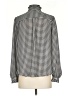 Ann Taylor 100% Polyester Houndstooth Gray Long Sleeve Blouse Size XS - photo 2