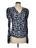 Hale Bob Animal Print Blue Purple Long Sleeve Blouse Size S - photo 1