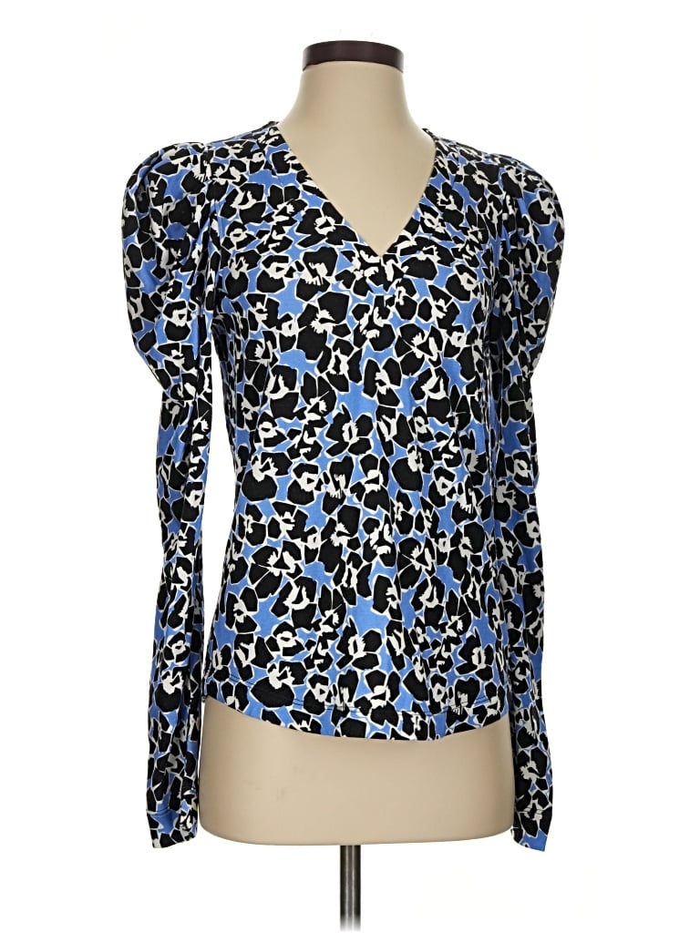 Pre-owned Hale Bob Long Sleeve Blouse In Purple