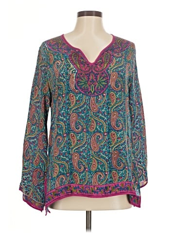 Tolani Long Sleeve Silk Top (view 1)