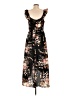 Shein 100% Polyester Floral Black Casual Dress Size M - photo 2