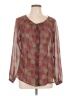 Sigrid Olsen 100% Polyester Burgundy Long Sleeve Blouse Size L - photo 1