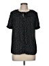 Daniel Rainn 100% Polyester Polka Dots Black Short Sleeve Blouse Size M - photo 1