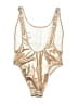 Express Metallic Gold One Piece Swimsuit Size L - photo 2