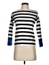 Mesh + Lace Stripes Silver Turtleneck Sweater Size XS - photo 1