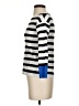 Mesh + Lace Stripes Silver Turtleneck Sweater Size XS - photo 5