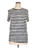 Three Dots Stripes Silver Short Sleeve T-Shirt Size XL - photo 1