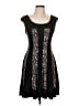 Connected Apparel Animal Print Black Cocktail Dress Size 12 (petite) - photo 1