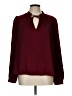Gap 100% Polyester Burgundy Long Sleeve Blouse Size L - photo 1