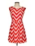 Pink Owl 100% Polyester Chevron-herringbone Red Casual Dress Size S - photo 1