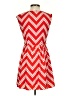 Pink Owl 100% Polyester Chevron-herringbone Red Casual Dress Size S - photo 2