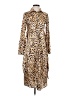 Koton 100% Polyester Animal Print Brown Casual Dress Size UK 6 / US 2 - photo 1
