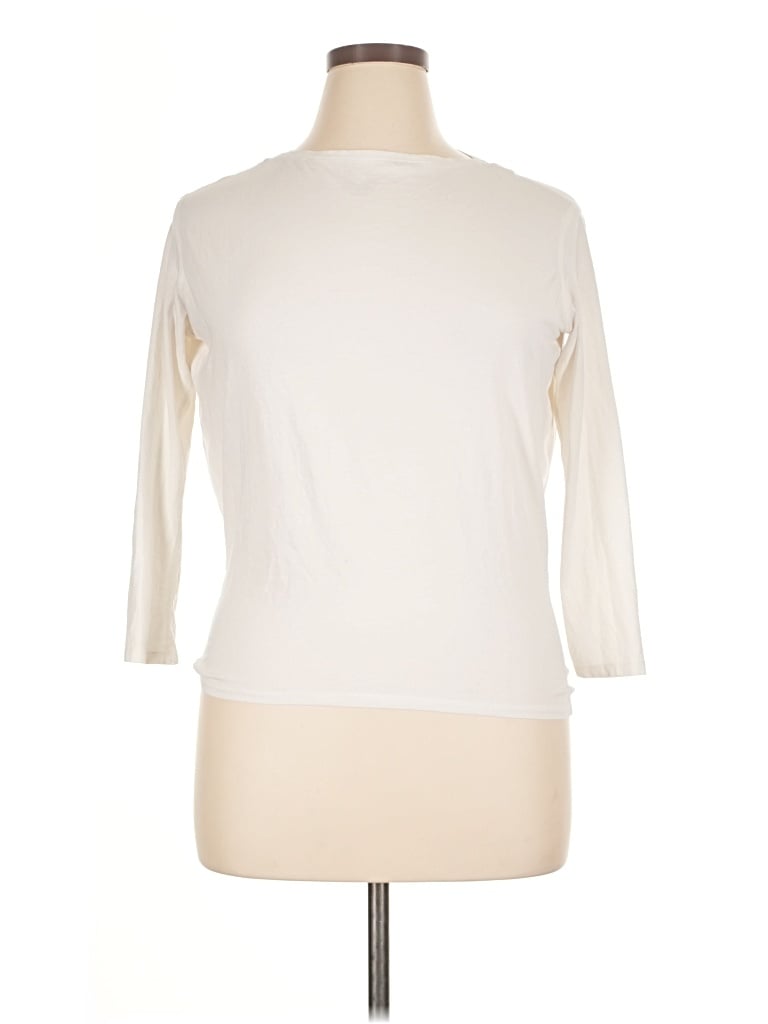 Pre-owned Lululemon Athletica 3/4 Sleeve T-shirt In Ivory