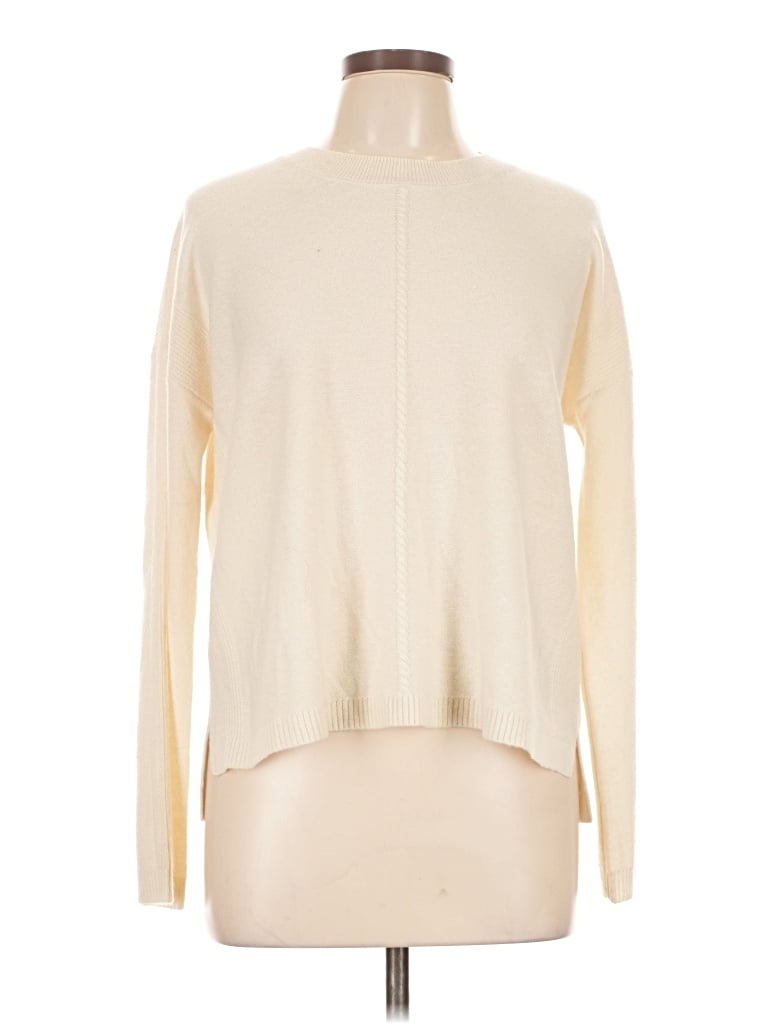 Pre-owned Magaschoni Long Sleeve Top Ivory Turtleneck Tops