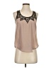 Lush 100% Polyester Tan Sleeveless Blouse Size S - photo 1