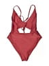 Minkpink Solid Orange Burgundy One Piece Swimsuit Size XS - photo 1