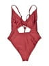 Minkpink Solid Orange Burgundy One Piece Swimsuit Size XS - photo 2
