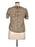 Papermoon 100% Polyester Animal Print Tan Short Sleeve Blouse Size 1X (estimated) - photo 2