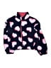Old Navy 100% Polyester Hearts Pink Black Fleece Jacket Size 10 - 12 - photo 1
