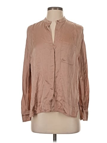 Vince. Long Sleeve Silk Top (view 1)