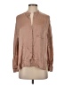 Vince. 100% Silk Tan Long Sleeve Silk Top Size S - photo 1