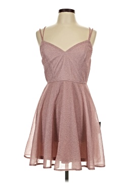 strapless open back dress Stylish Setting Faux Leather Mini Dress in Pink