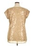 Chit Chat 100% Polyester Metallic Gold Short Sleeve Top Size XL - photo 2
