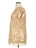 Chit Chat 100% Polyester Metallic Gold Short Sleeve Top Size XL - photo 5