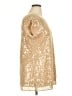Chit Chat 100% Polyester Metallic Gold Short Sleeve Top Size XL - photo 4