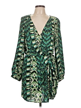 zara green wrap dress Gathered Ribbed Dress main image 0