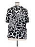 Allison Daley Animal Print Black Short Sleeve Blouse Size 3X - photo 2