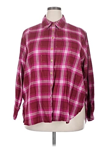 Lane Bryant 3/4 Sleeve Button-Down Shirt (view 1)