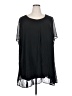 Collection 100% Polyester Solid Black Short Sleeve Blouse Size 30 - 32 - photo 1