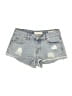 Bullhead Hearts Blue Denim Shorts Size 3 - photo 1