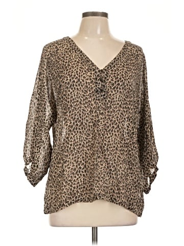 Garnet Hill 3/4 Sleeve Silk Top (view 1)