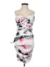 Bebe Print White Cocktail Dress Size XXS - photo 1