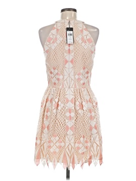 strapless open back dress Katalina Pink and White Lace Mini Dress - US 6