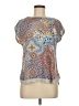 Spense Silver Short Sleeve Blouse Size M - photo 1