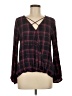 Francesca's 100% Rayon Burgundy Long Sleeve Blouse Size M - photo 1