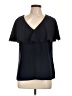Trina Turk 100% Polyester Solid Black Short Sleeve Blouse Size L - photo 1