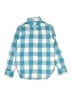 Crewcuts Checkered-gingham Blue Long Sleeve Button-Down Shirt Size 12 - photo 1